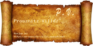 Prosznitz Villő névjegykártya